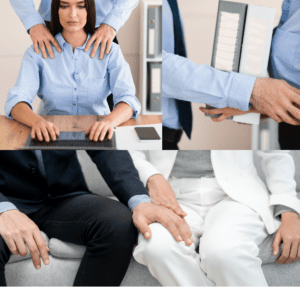 Photos of sexual harassament at work