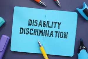 Disability discrimination text representing workplace discrimination laws in San Diego California