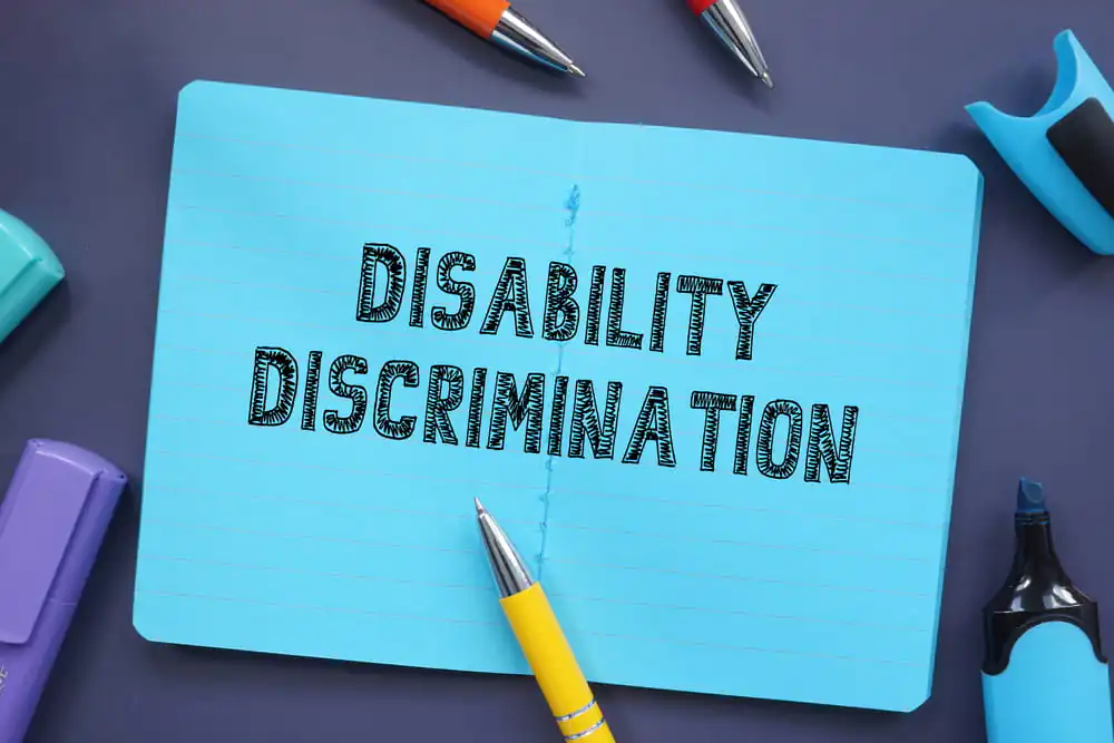 Disability discrimination text representing workplace discrimination laws in San Diego California